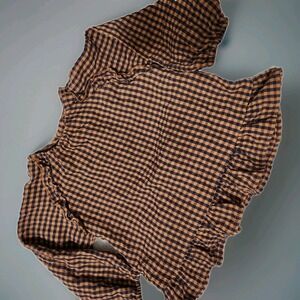 ZARA Black and Brown Checkered Long Sleeve - Size: 18-24 Months‎ (92cm)